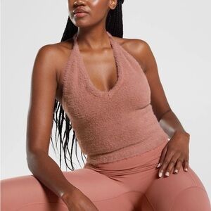 Whitney Simmons x Gymshark Eyelash Knit Canyon Red Halter Top Size S